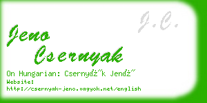 jeno csernyak business card